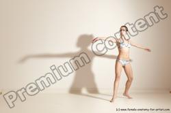 Underwear Gymnastic poses Woman White Moving poses Slim long brown Dynamic poses Academic